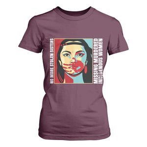 MMIW Awareness Support T Shirt For Women Voices For Stolen Sisters Native American TS12 Maroon Print Your Wear