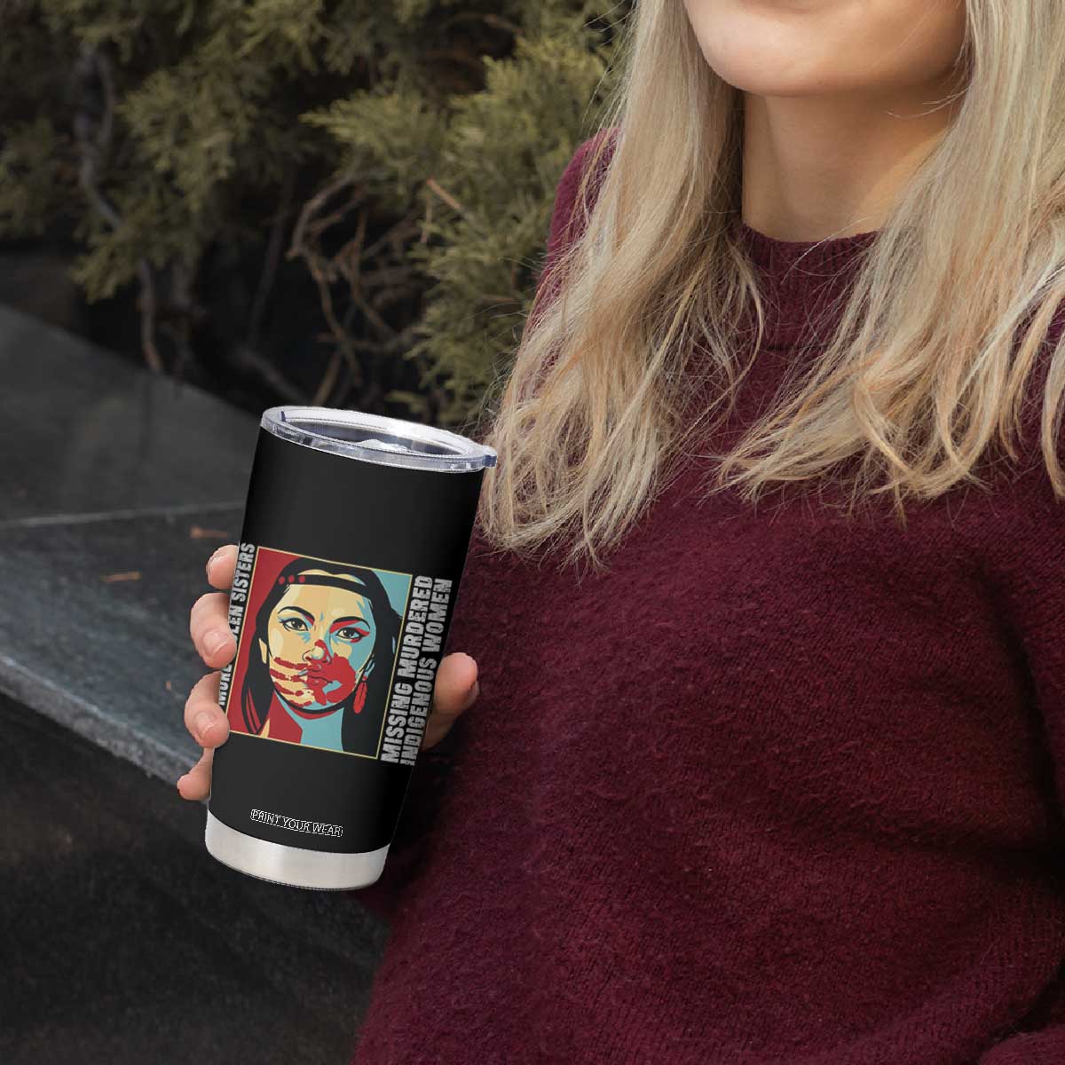 MMIW Awareness Support Tumbler Cup Voices For Stolen Sisters Native American TS12 Print Your Wear