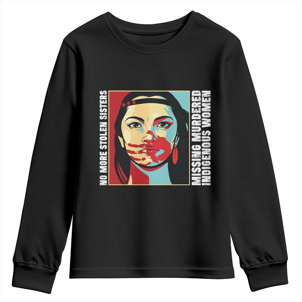 MMIW Awareness Support Youth Sweatshirt Voices For Stolen Sisters Native American TS12 Black Print Your Wear