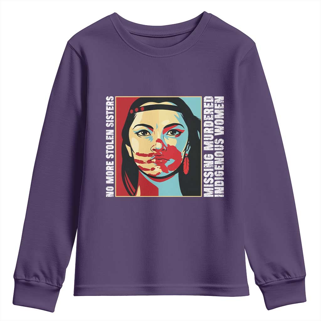 MMIW Awareness Support Youth Sweatshirt Voices For Stolen Sisters Native American TS12 Purple Print Your Wear