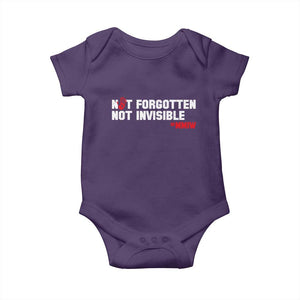 MMIW Awareness Baby Onesie Not Forgotten Not Invisible Indigenous Women TS12 Purple Print Your Wear