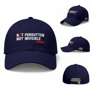 MMIW Awareness Baseball Cap Not Forgotten Not Invisible Indigenous Women TS12 Baseball Cap Universal Fit Dark Blue Print Your Wear