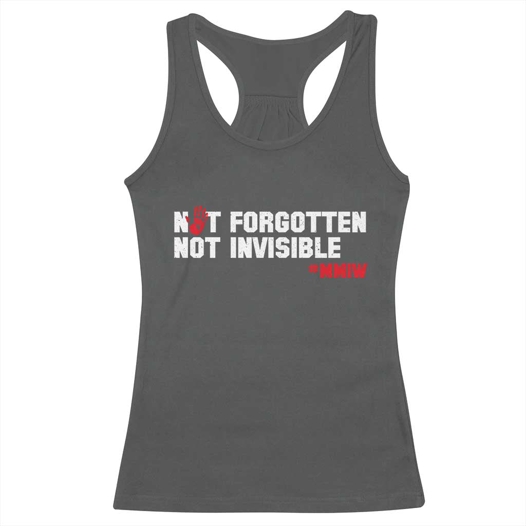 MMIW Awareness Racerback Tank Top Not Forgotten Not Invisible Indigenous Women TS12 Dark Heather Print Your Wear