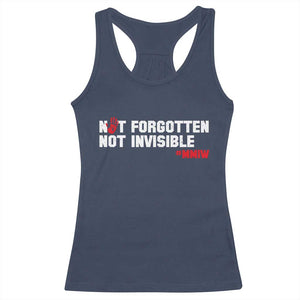 MMIW Awareness Racerback Tank Top Not Forgotten Not Invisible Indigenous Women TS12 Navy Print Your Wear