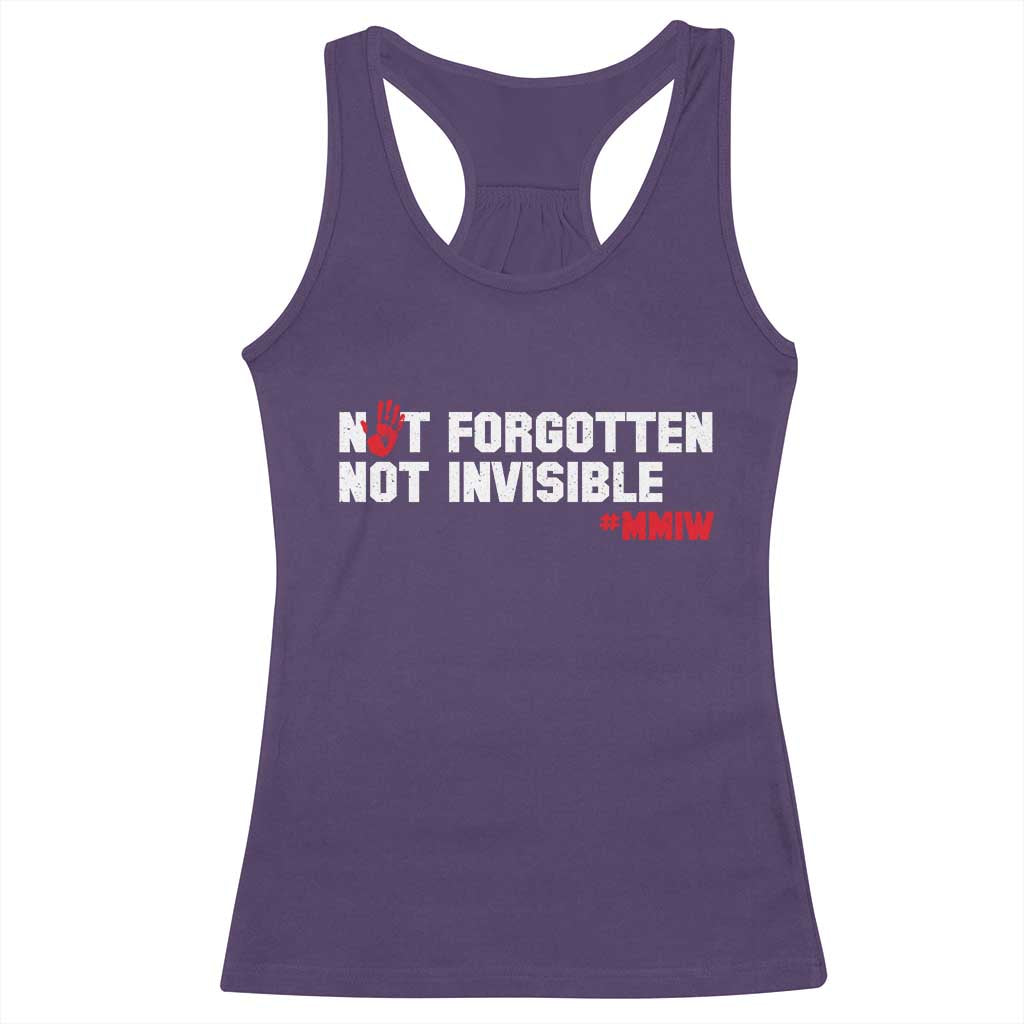 MMIW Awareness Racerback Tank Top Not Forgotten Not Invisible Indigenous Women TS12 Purple Print Your Wear