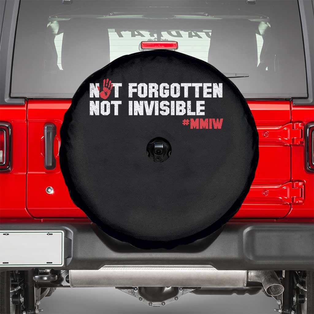 MMIW Awareness Spare Tire Cover Not Forgotten Not Invisible Indigenous Women TS12 Black Print Your Wear