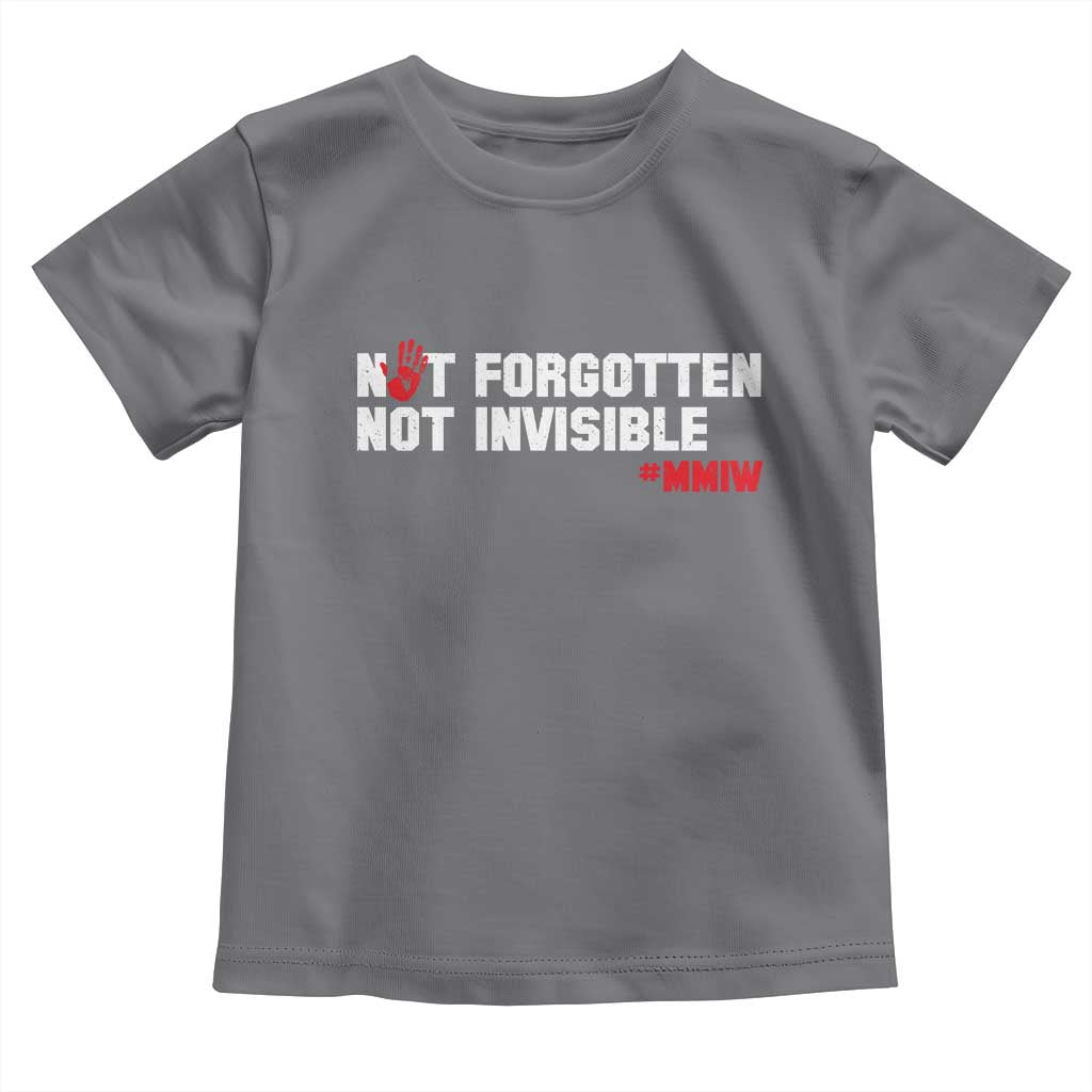 MMIW Awareness Toddler T Shirt Not Forgotten Not Invisible Indigenous Women TS12 Charcoal Print Your Wear