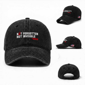 MMIW Awareness Washed Cotton Baseball Cap Not Forgotten Not Invisible Indigenous Women TS12 Washed Cap Universal Fit Black Print Your Wear