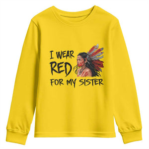 MMIW Awareness Month Indigenous Support Gift Youth Sweatshirt I Wear Red For My Sister TS12 Daisy Print Your Wear