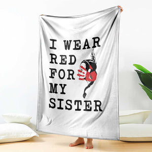 MMIW Awareness Month Native American Throw Blanket I Wear Red For My Sister TS12 Print Your Wear
