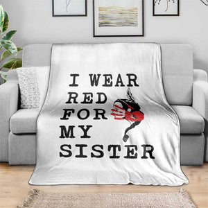 MMIW Awareness Month Native American Throw Blanket I Wear Red For My Sister TS12 Print Your Wear