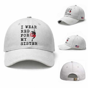 MMIW Awareness Month Native American Baseball Cap I Wear Red For My Sister TS12 Baseball Cap Universal Fit White Print Your Wear