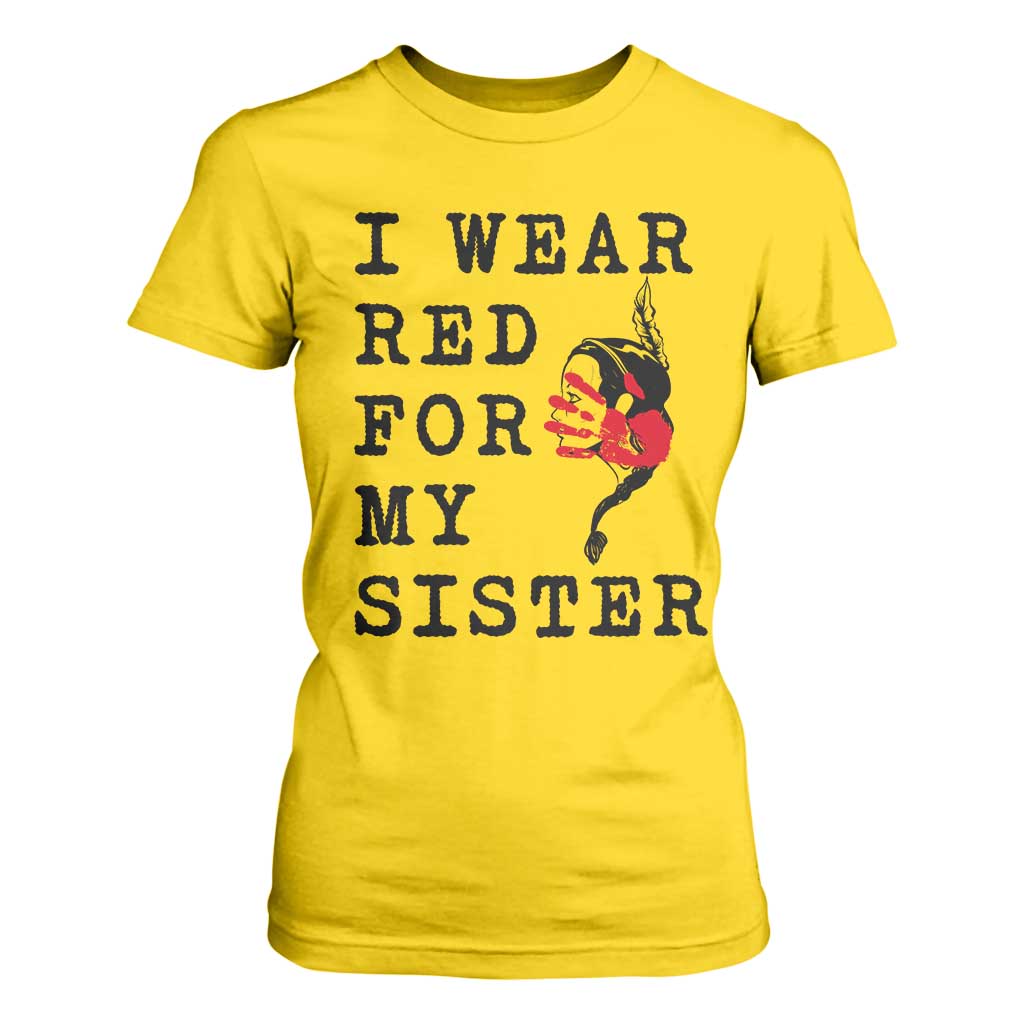 MMIW Awareness Month Native American T Shirt For Women I Wear Red For My Sister TS12 Daisy Print Your Wear