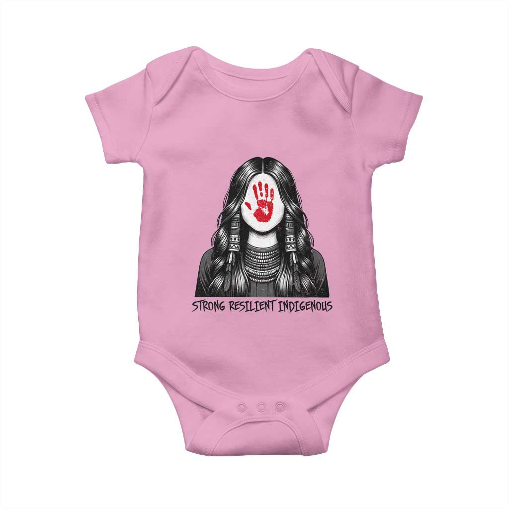 MMIW Strong Resilient Indigenous Baby Onesie Stand With Native Women Support TS12 Light Pink Print Your Wear
