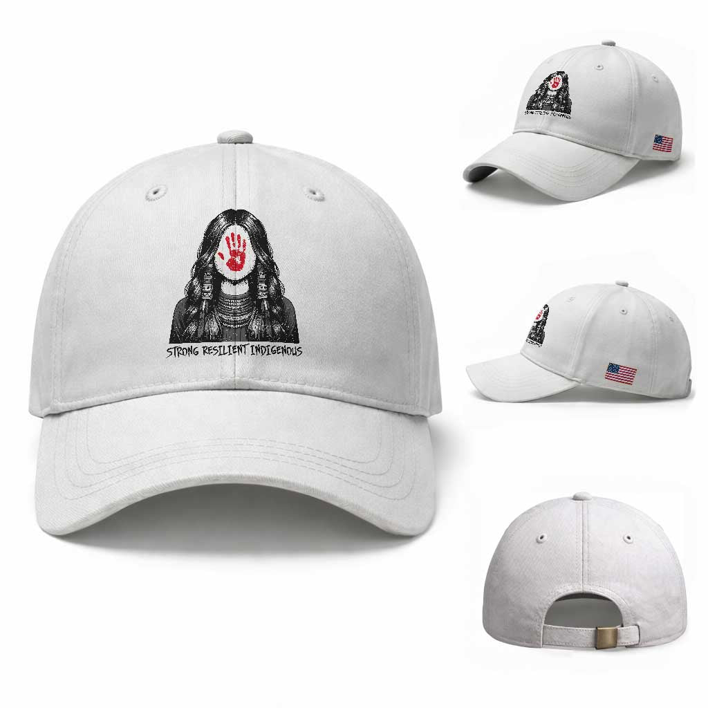MMIW Strong Resilient Indigenous Baseball Cap Stand With Native Women Support TS12 Baseball Cap Universal Fit White Print Your Wear