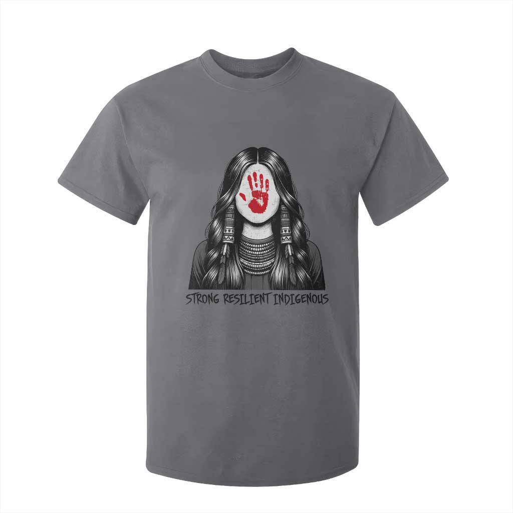 MMIW Strong Resilient Indigenous T Shirt For Kid Stand With Native Women Support TS12 Charcoal Print Your Wear