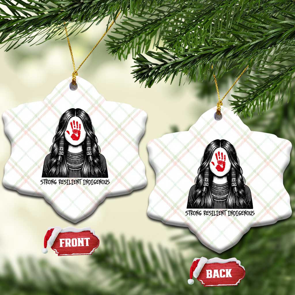 MMIW Strong Resilient Indigenous Ceramic Ornament Stand With Native Women Support TS12 Print Your Wear