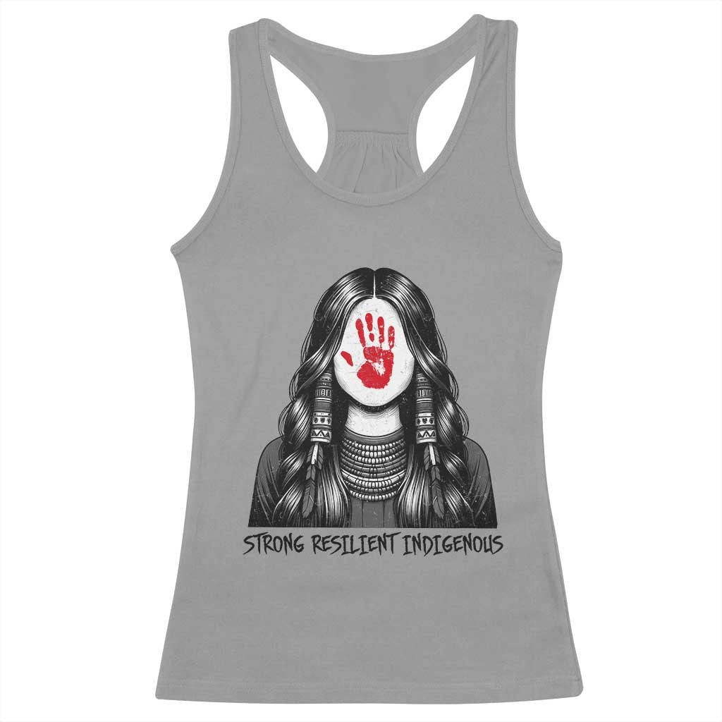 MMIW Strong Resilient Indigenous Racerback Tank Top Stand With Native Women Support TS12 Sport Gray Print Your Wear