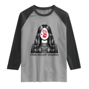 MMIW Strong Resilient Indigenous Raglan Shirt Stand With Native Women Support TS12 Sport Gray Black Print Your Wear
