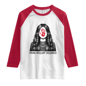 MMIW Strong Resilient Indigenous Raglan Shirt Stand With Native Women Support TS12 White Red Print Your Wear