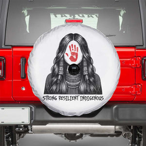 MMIW Strong Resilient Indigenous Spare Tire Cover Stand With Native Women Support TS12 White Print Your Wear