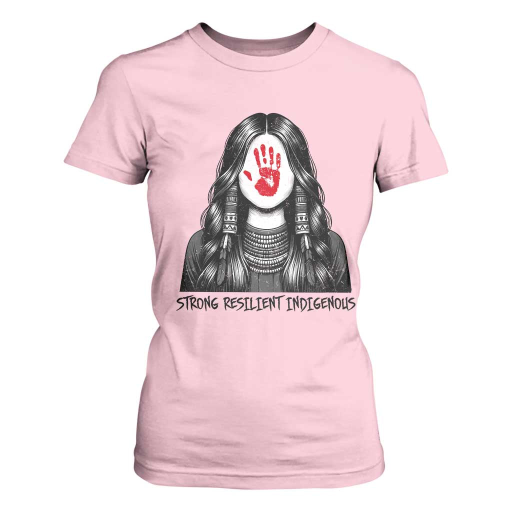 MMIW Strong Resilient Indigenous T Shirt For Women Stand With Native Women Support TS12 Light Pink Print Your Wear
