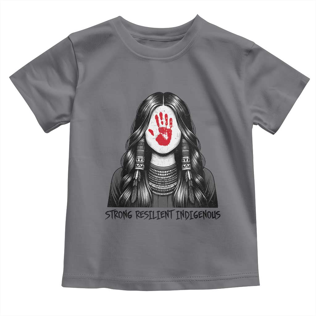 MMIW Strong Resilient Indigenous Toddler T Shirt Stand With Native Women Support TS12 Charcoal Print Your Wear