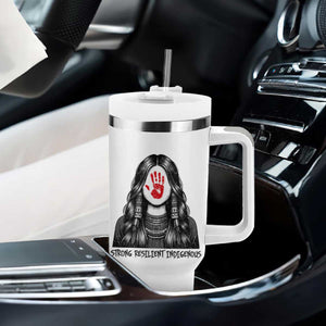 MMIW Strong Resilient Indigenous Tumbler With Handle Stand With Native Women Support TS12 Print Your Wear