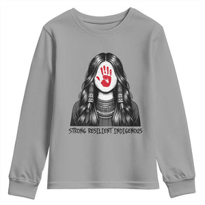 MMIW Strong Resilient Indigenous Youth Sweatshirt Stand With Native Women Support TS12 Sport Gray Print Your Wear