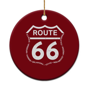 Vintage Route Highway 66 Road Trip Ceramic Ornament Mother Road All States TS12 1pc Red Print Your Wear