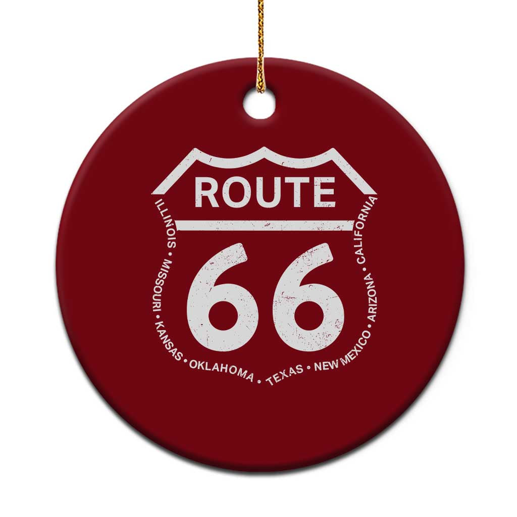 Vintage Route Highway 66 Road Trip Ceramic Ornament Mother Road All States TS12 1pc Red Print Your Wear
