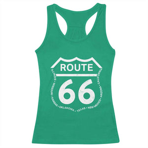 Vintage Route Highway 66 Road Trip Racerback Tank Top Mother Road All States TS12 Irish Green Print Your Wear