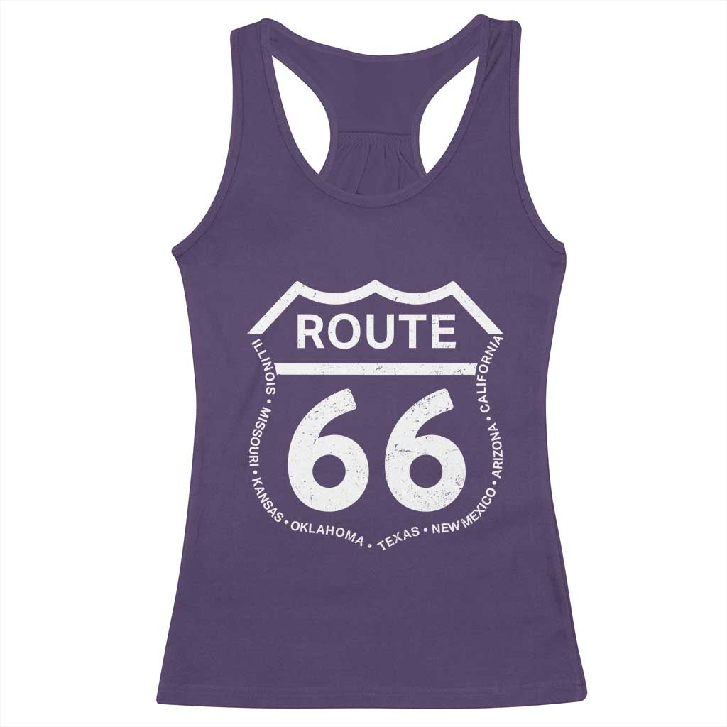 Vintage Route Highway 66 Road Trip Racerback Tank Top Mother Road All States TS12 Purple Print Your Wear