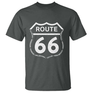 Vintage Route Highway 66 Road Trip T Shirt Mother Road All States TS12 Dark Heather Print Your Wear