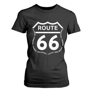 Vintage Route Highway 66 Road Trip T Shirt For Women Mother Road All States TS12 Black Print Your Wear
