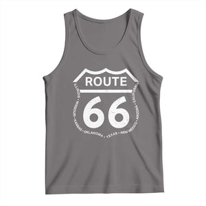 Vintage Route Highway 66 Road Trip Tank Top Mother Road All States TS12 Deep Heather Print Your Wear