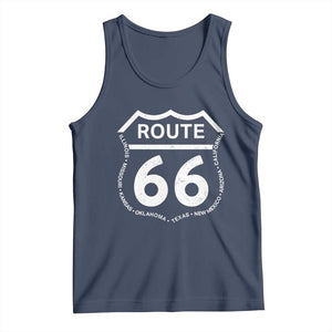 Vintage Route Highway 66 Road Trip Tank Top Mother Road All States TS12 Navy Print Your Wear