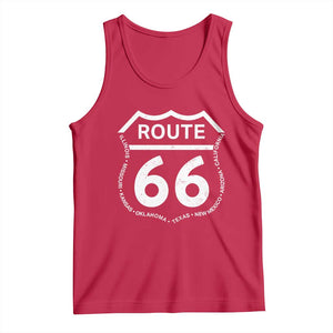 Vintage Route Highway 66 Road Trip Tank Top Mother Road All States TS12 Red Print Your Wear