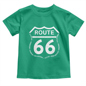Vintage Route Highway 66 Road Trip Toddler T Shirt Mother Road All States TS12 Irish Green Print Your Wear