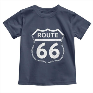Vintage Route Highway 66 Road Trip Toddler T Shirt Mother Road All States TS12 Navy Print Your Wear