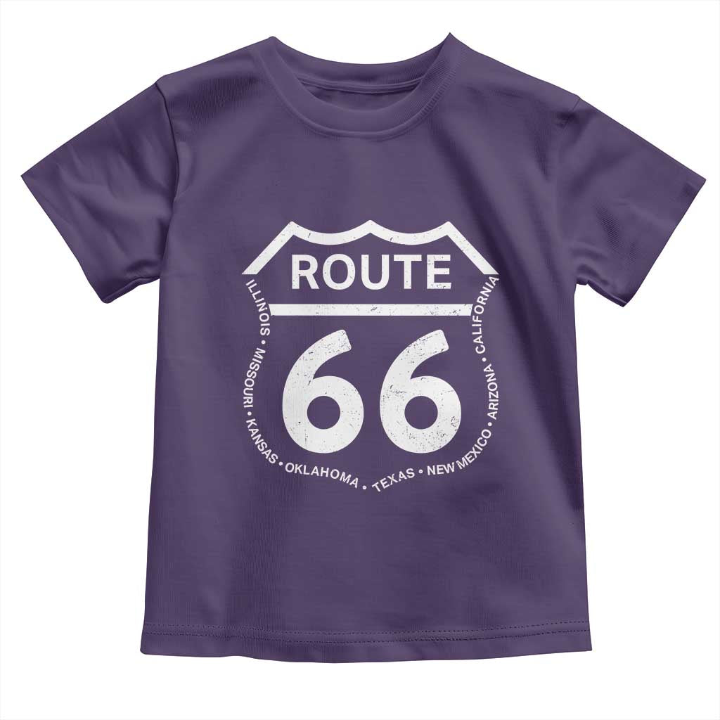 Vintage Route Highway 66 Road Trip Toddler T Shirt Mother Road All States TS12 Purple Print Your Wear