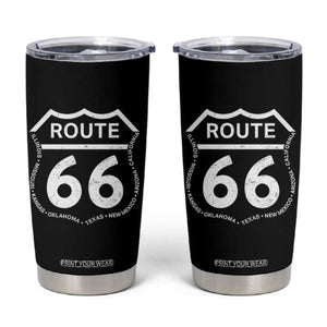 Vintage Route Highway 66 Road Trip Tumbler Cup Mother Road All States TS12 Black Print Your Wear