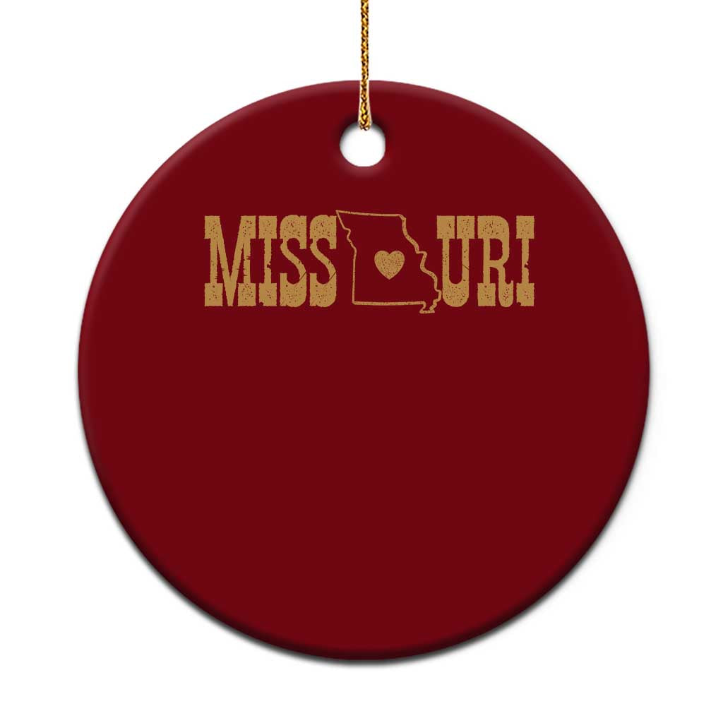 Vintage Missouri State Map Ceramic Ornament Midwest Pride Gift TS12 1pc Red Print Your Wear