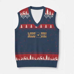 Vintage Missouri State Map V-Neck Knit Sweater Vest Midwest Pride Gift TS12 Navy Red Print Your Wear