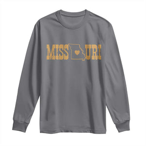 Vintage Missouri State Map Long Sleeve Shirt Midwest Pride Gift TS12 Charcoal Print Your Wear