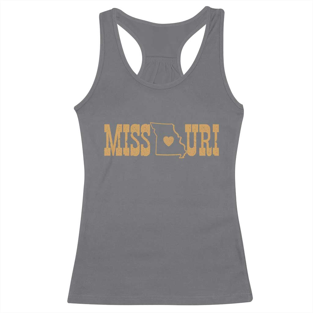Vintage Missouri State Map Racerback Tank Top Midwest Pride Gift TS12 Charcoal Print Your Wear