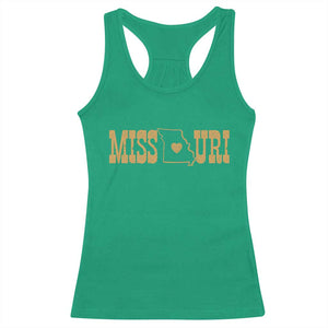 Vintage Missouri State Map Racerback Tank Top Midwest Pride Gift TS12 Irish Green Print Your Wear