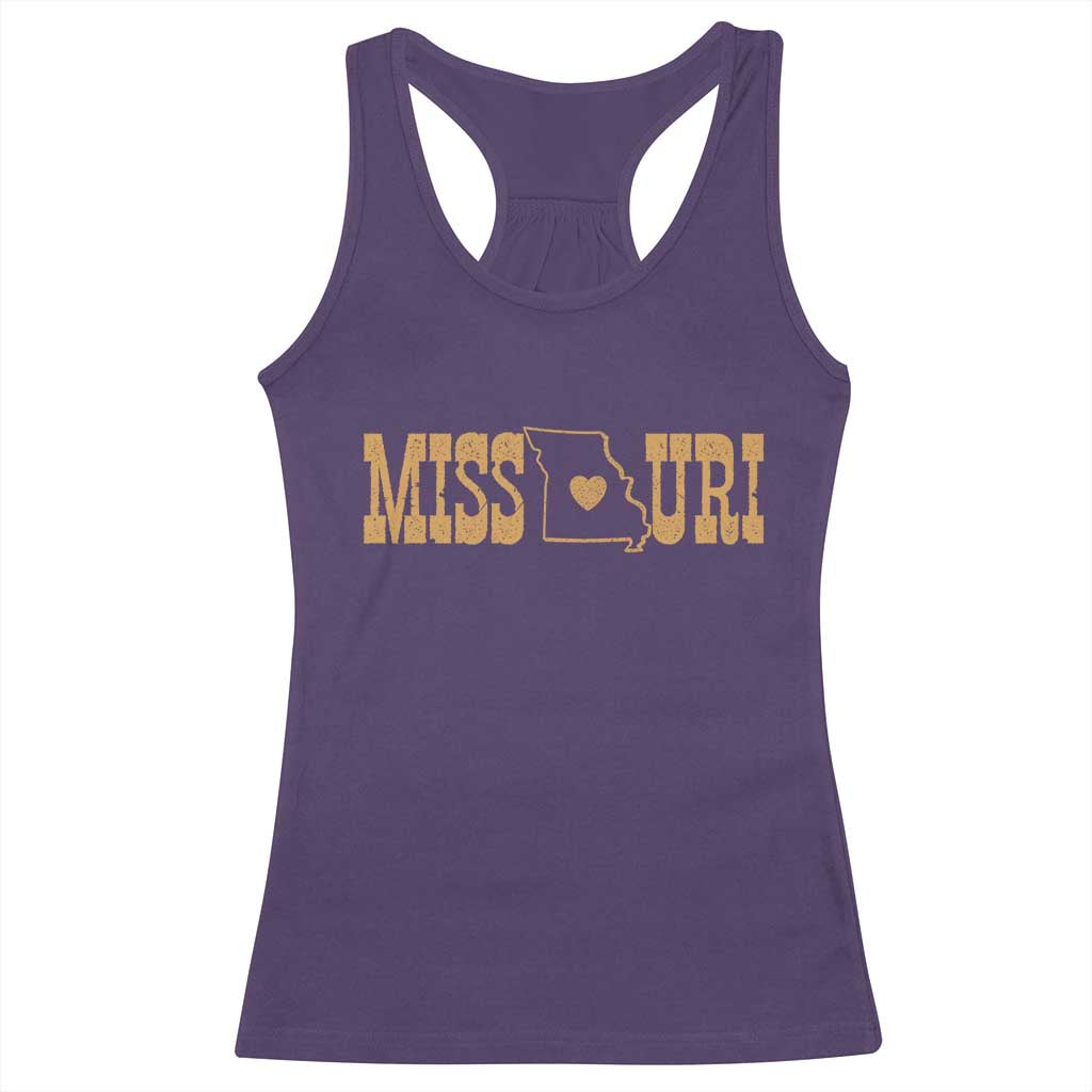 Vintage Missouri State Map Racerback Tank Top Midwest Pride Gift TS12 Purple Print Your Wear