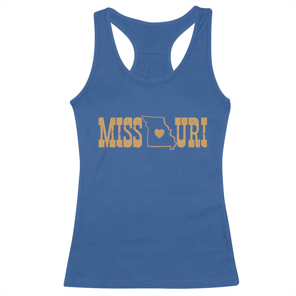 Vintage Missouri State Map Racerback Tank Top Midwest Pride Gift TS12 Royal Blue Print Your Wear