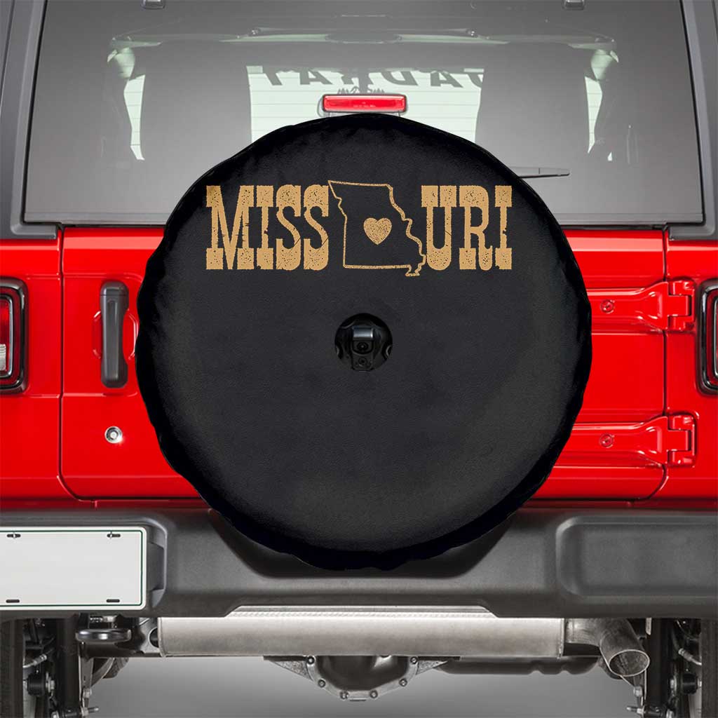 Vintage Missouri State Map Spare Tire Cover Midwest Pride Gift TS12 Black Print Your Wear